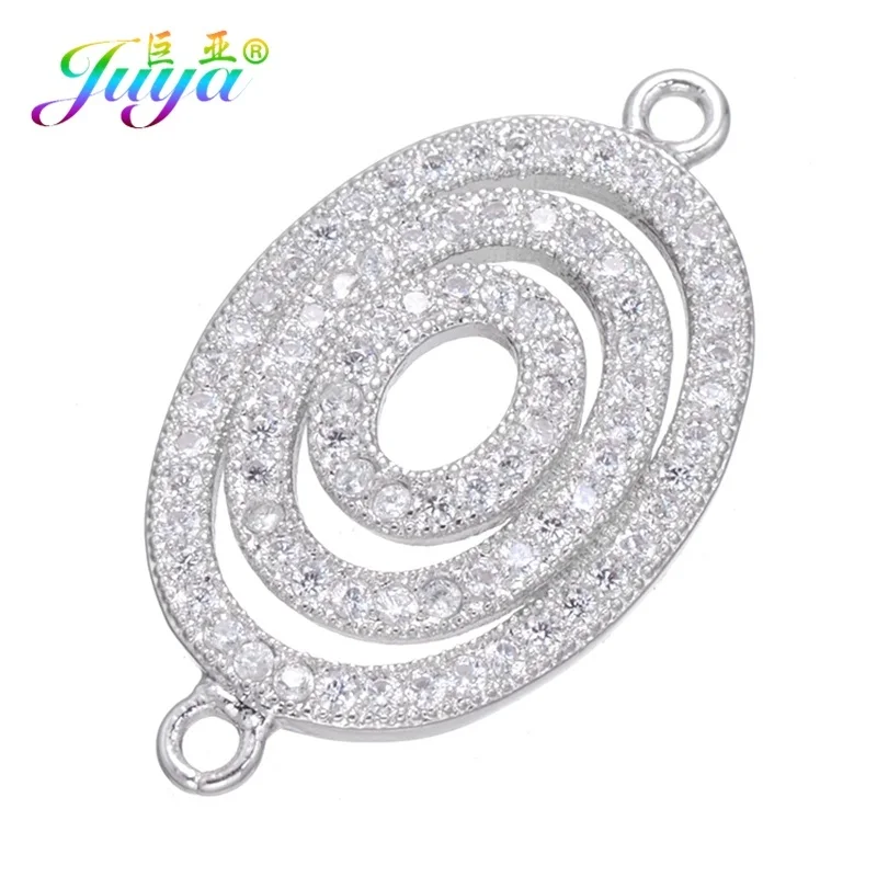 White Gold Juya DIY браслет фурнитура поставки золото/серебро Бесконечность Шарм соединители аксессуары для женщин браслет ожерелье серьги изготовление - Цвет: White Gold