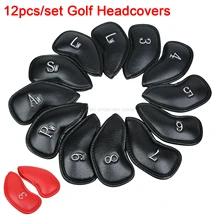 12 шт./компл. Изысканная ПУ гольф клуб Чехлы для клюшек протектор для игры в гольф, наборы хлопковых железная клюшка аксессуары 3456789AwSwPwLw чехлы