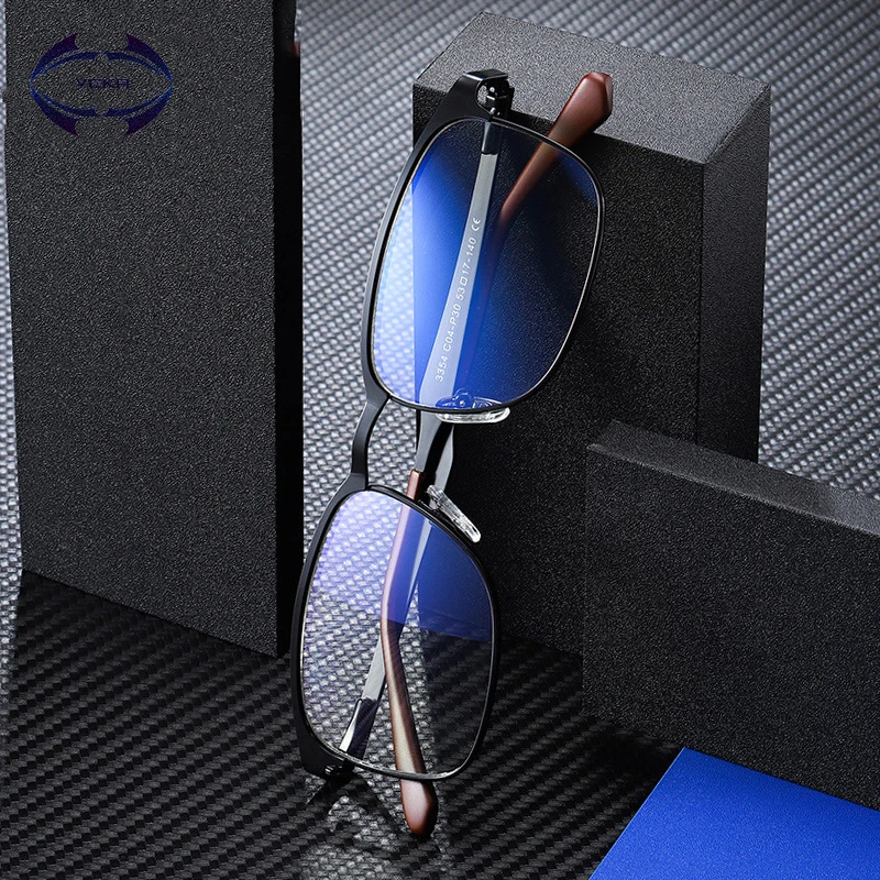 

VCKA Square Alloy Glasses Frame Men Anti blue light blocking Myopia Prescription Eyeglasses Frames 2020 UV400 Optical Eyewear
