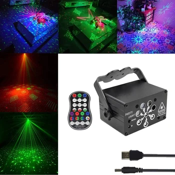 

60 Patterns RGB+UV Stage Lights Voice Control Led Disco Party Show Laser Projector Lights for Xmas Club Bar Halloween Wedding