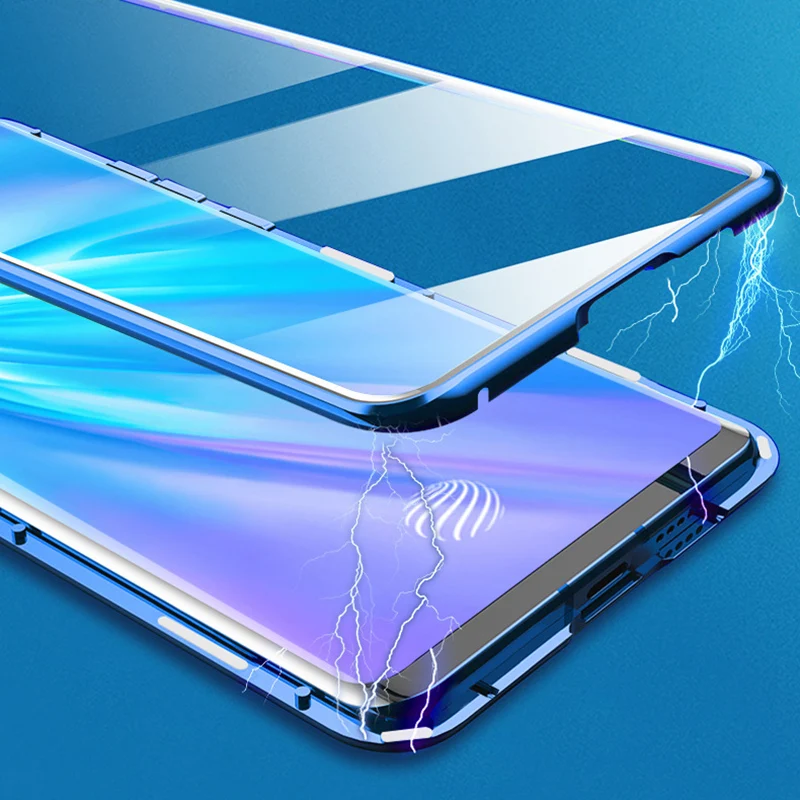 Front+ Back Tempered Glass Phone Case For Vivo Nex 3 2 S S5 Shockproof Transparent Magnetic Cover For Vivo Y5S Y7S Y17 15 U3 U1