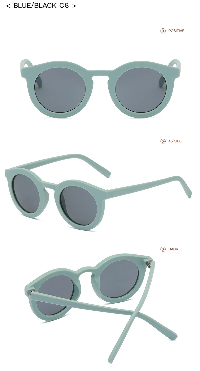 HBK Retro Vintage Round Sunglasses Women Fashion Trending Jelly Candy Color Shades UV400 Classic Men Grey Tea Sun Glasses black cat eye sunglasses