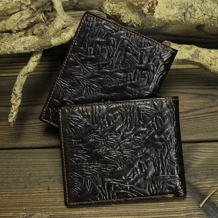 Винтажный кошелек в виде дракона, простой кожаный кошелек из натуральной кожи
