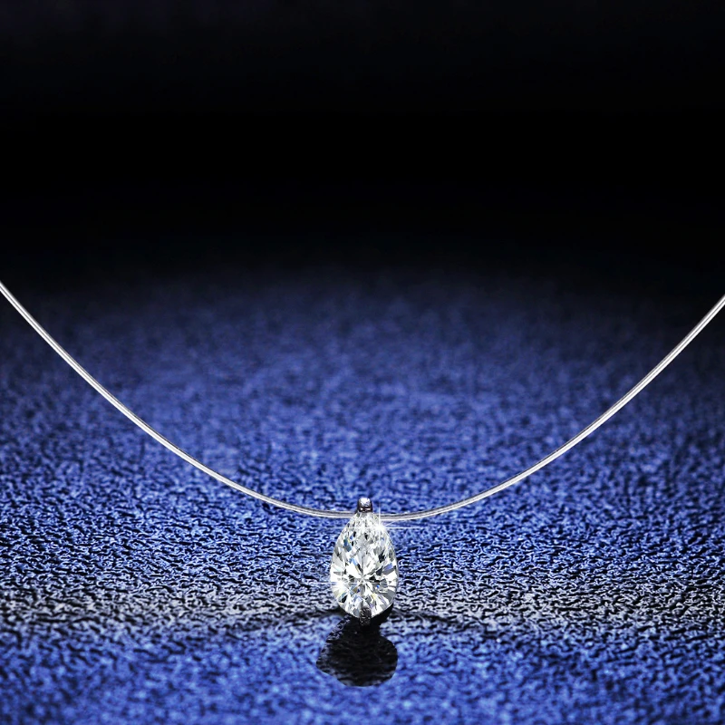 925 Silver Jewelry Moissanite  Transparent Invisible Pendant - 0.8 925  Silver - Aliexpress