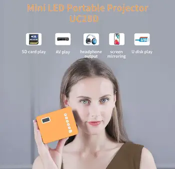 

Yfashion LED Mini Projector 480*272 Pixels Supports 1080P USB Audio Portable Projector Home Media Video player