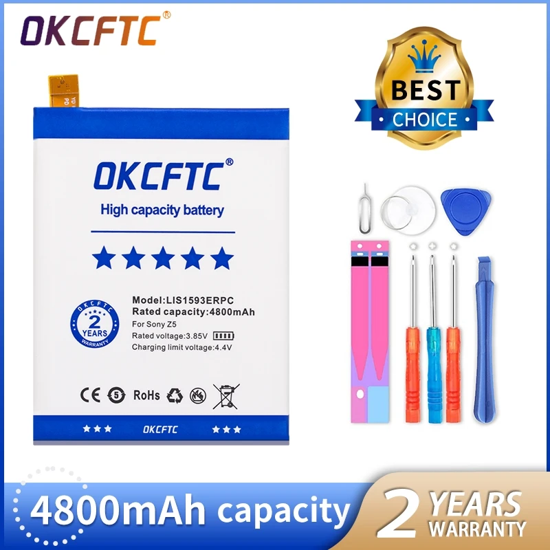 OKCFTC LIS1593ERPC 4800mAh аккумулятор для Sony Xperia Z5 E6603 E6653 E6633 E6683 E6883 батареи | Мобильные