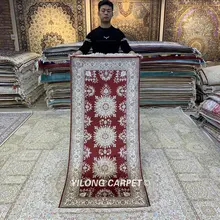 YILONG 2.5x6 'ручной завязанный Шелковый бегун Традиционный персидский дизайн длинный коврик для прихожей(HF341B