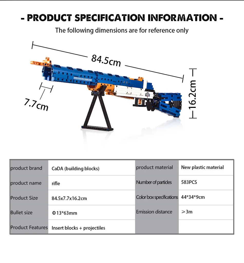 583 шт DIY блоки для мальчиков, винтовка, игрушки, оружие, ружье, модель, калибр М1, блоки, пистолет, игрушки, собранные кирпичи, блоки для детей