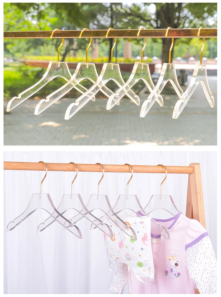 Yi biao Manufacturers Direct Selling Clothes Hanger Acrylic Transparent Clothes Hanger Wedding Dress Studio Clothing Store Trans