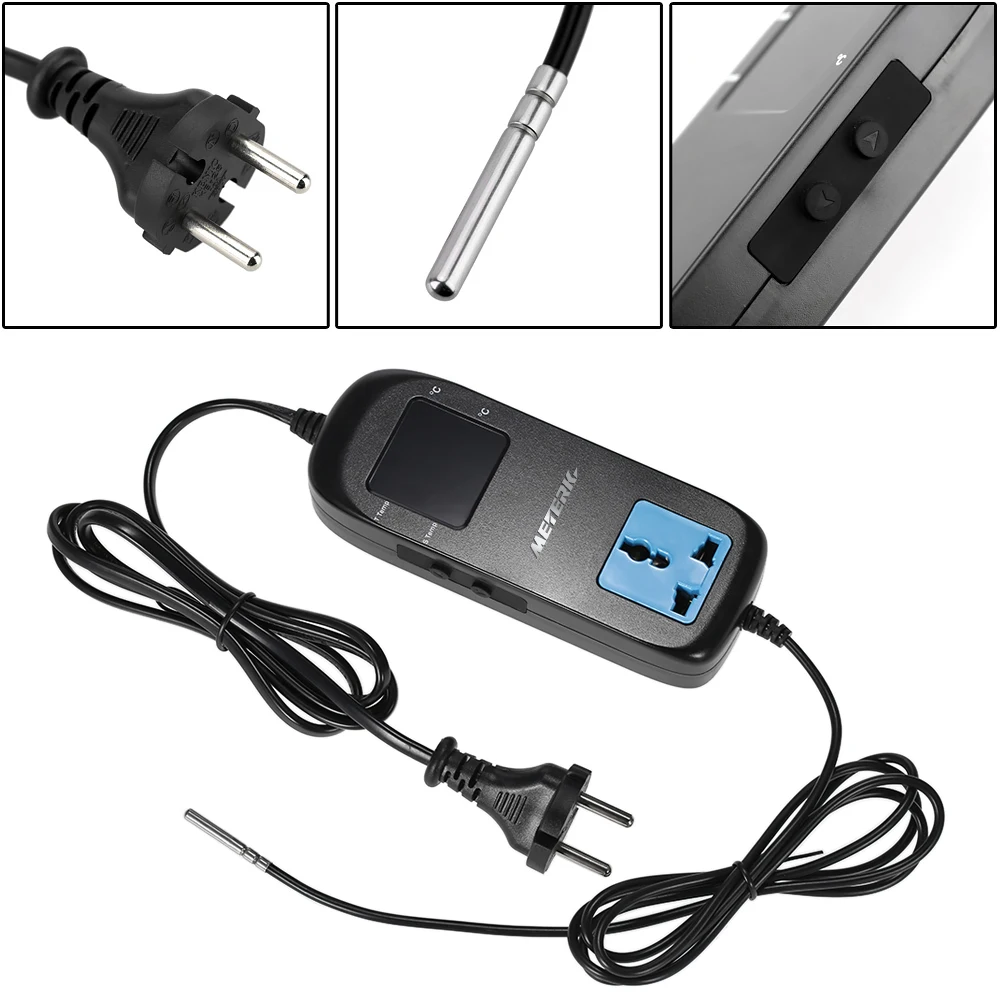 Meterk Электронный Термостат светодиодный цифровой дисплей контроллер температуры