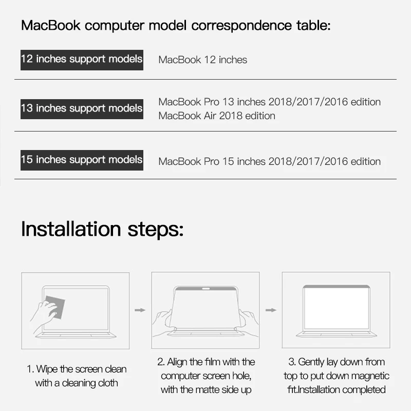 Антишпионская защитная пленка Benks для Apple Macbook Notebook 12/13/15 дюйма Защитная полной