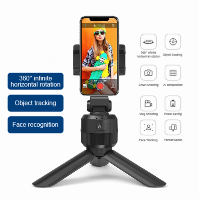 

Portable Apai Genie 360 Degree Rotation Smart Face Tracking Object Selfie Stick LIve Tripod Phone Holder For Vlog Video Record