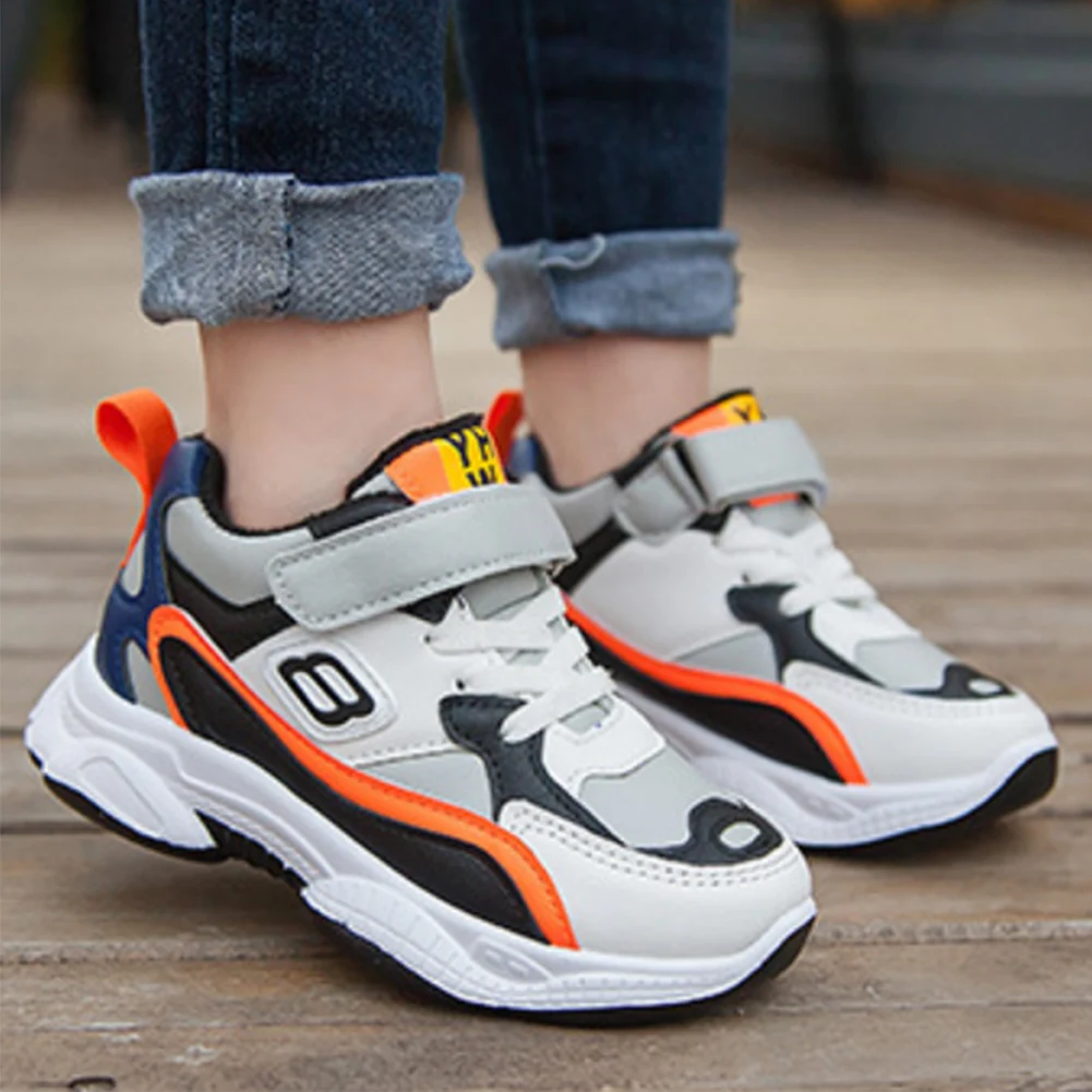 Kids Shoes Baby Boy Sneakers Off White Shoes Brand Fashion Running Sneakers Pu Leather Non-slip Children Shoes