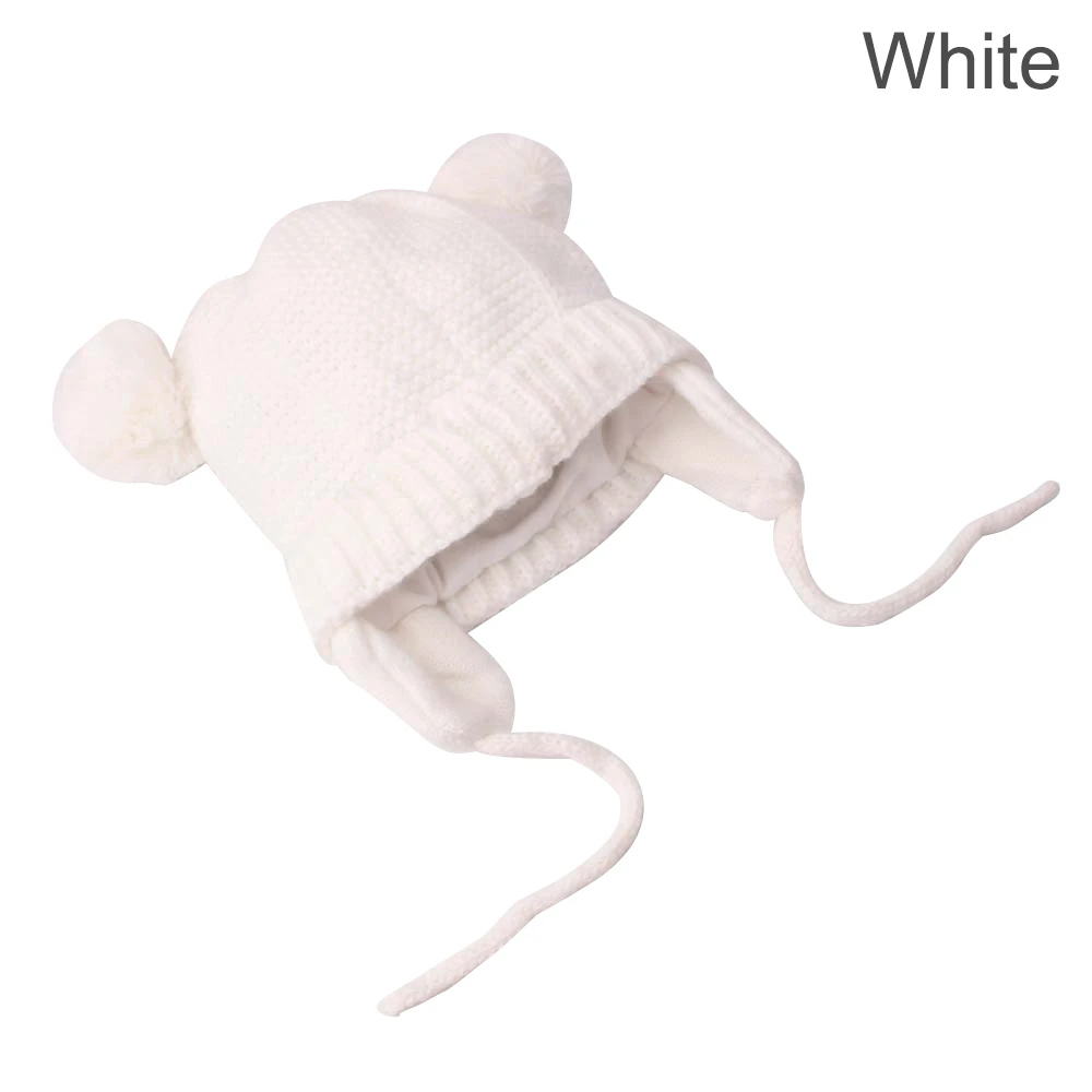 Beanies, детская зимняя шапка, мягкая шерсть вязаная теплая шапка-ушанка, одноцветные шапочки, шапка для маленьких девочек и мальчиков, милая шапка для подарка на день рождения