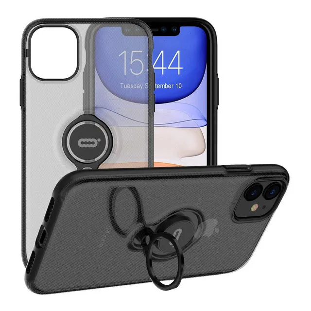 Transparent Black Iconflang для iPhone 11 Pro Max чехол Автомобильный держатель Подставка держатель с магнитным креплением Жесткий Чехол для ПК чехол для iPhone 11 Pro Funda Coque Capa - Цвет: Transparent Black