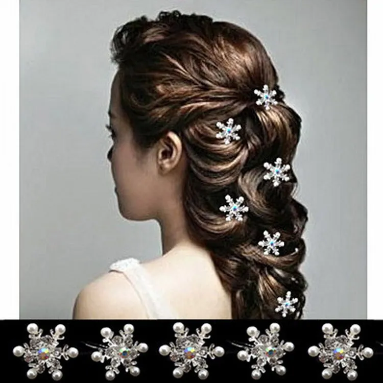 Южнокорейская u-образная повязка на голову, белая жемчужная заколка, внешняя торговля, Свадебная лента для волос, снежинка, моделирование с бриллиантом