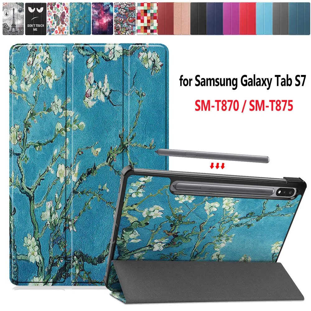 Трехслойный Магнитный чехол для Samsung Galaxy Tab S7 11 &quot2020 T870 T875 Funda Capa Shell Auto Sleep Wake Smart Cover