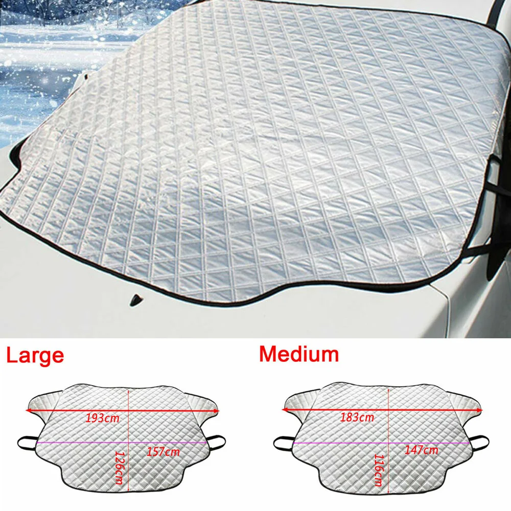 

1 Pc Magnetic Car Windshield Snow Cover Winter Ice Frost Guard Sunshade Silver Protector 183x116cm 193x126cm Three Layer Quilted