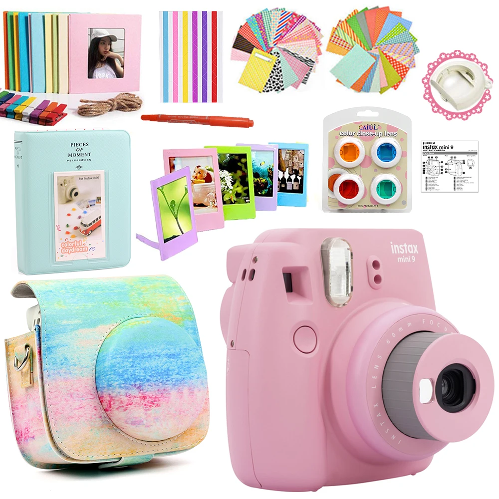 Fujifilm Instax Mini 9 только камера/с 50 листами Белая Мини пленка фото/13 в 1 комплект чехол +