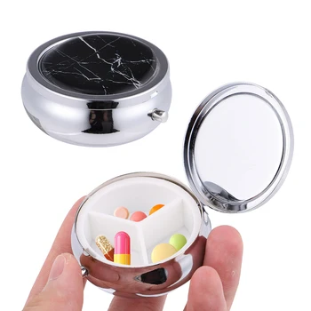 

Medicine Splitter Box Sealing Metal Container Capsule Pill Organizer Mini Storage Case for Indoor Outdoor Travel