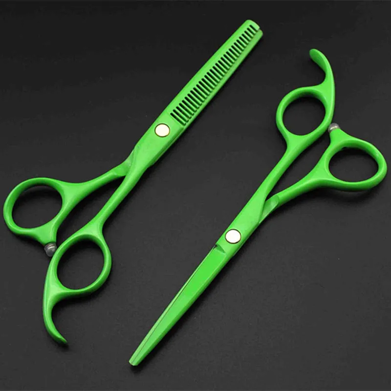 Professionelle Japan 440c 5,5 ''Farbe haar schere set haarschnitt scissor verdünnung barber makas schneiden scheren friseur schere – Detail 4