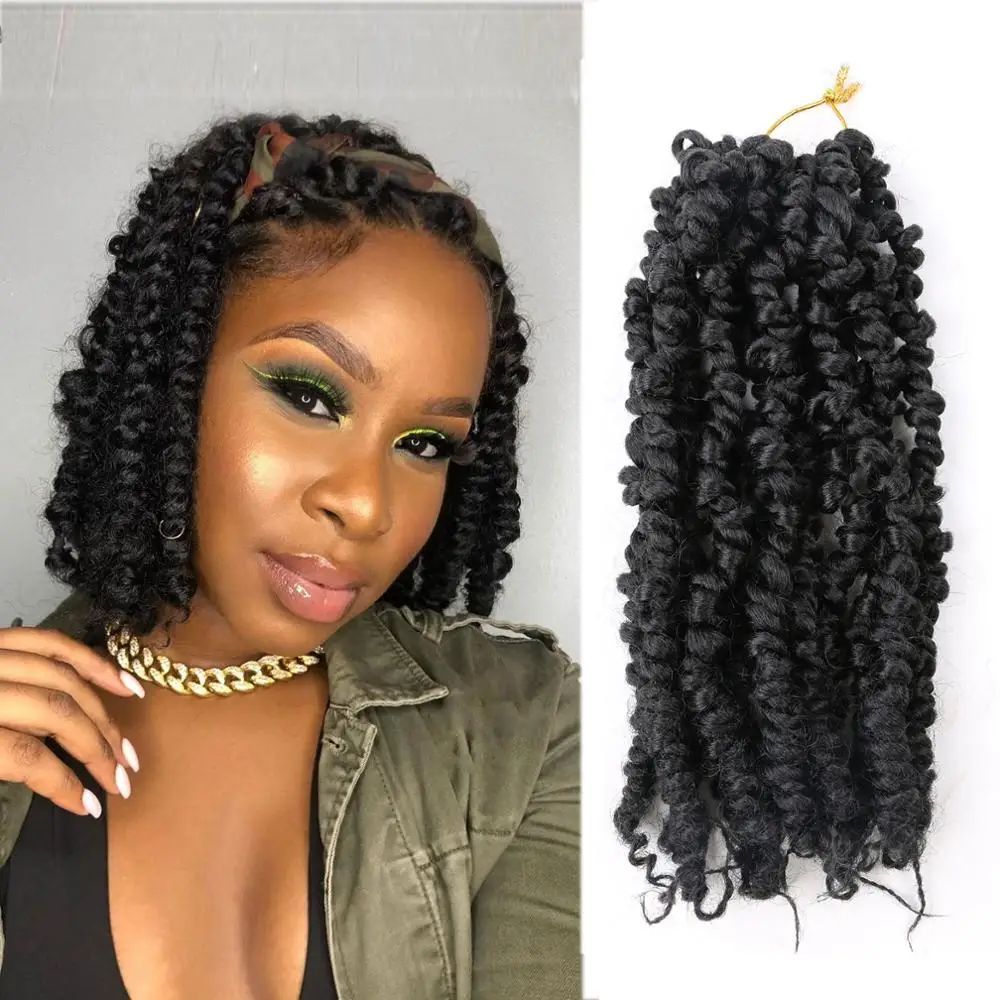 

Passion Twist Hair 10 inch Pre-Twisted Passion Twists, Pre-Looped Crochet Braids Made Of Bohemian Hair Synthetic Braiding Hair