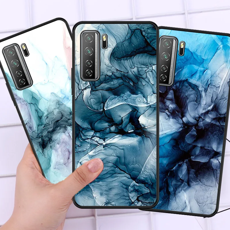 Чехол для Huawei Nova 4 4E Y3 Y5 Y6 Y7 2017 чехол с акварельным мраморным узором 3 3E 3i 2 2S 2i |