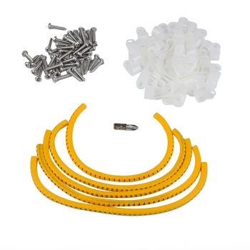 

50PCS/Set 1/8 Inch Car Rope Light R-Style Mounting Clips + Stainless Screws + Number Tube Cable Marker