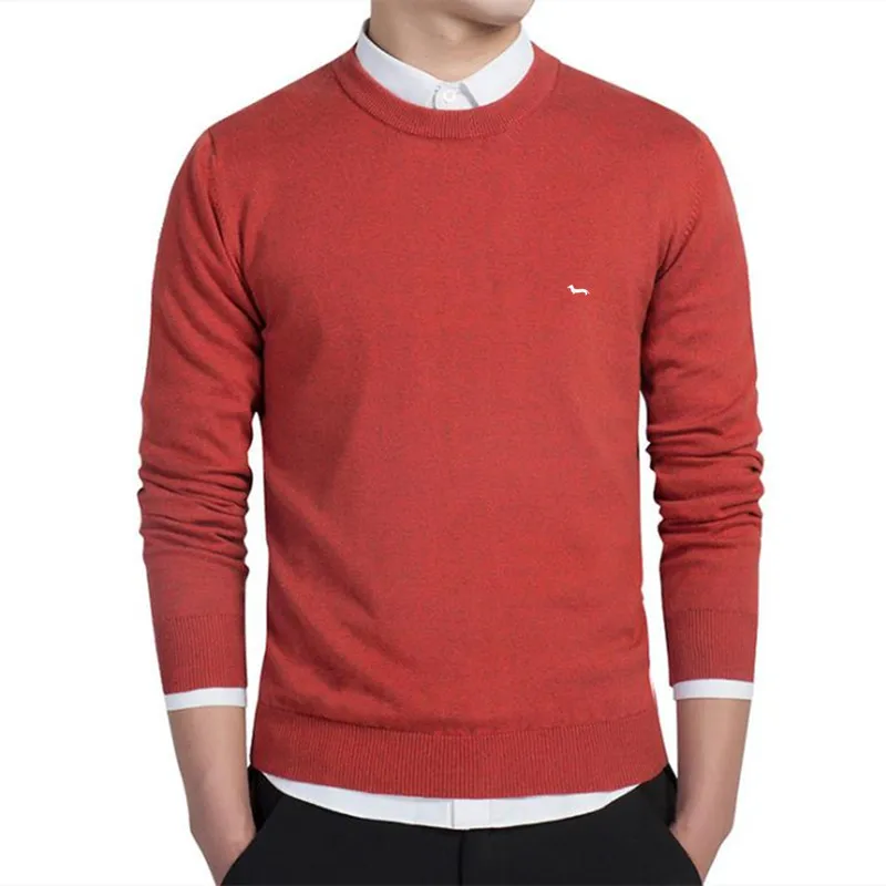 New Spring Autumn Casual Polos Jersey Men Solid Pullovers Long Sleeve 100%Cotton Harmont O-Neck Blaine Plus Size Sweaters 2