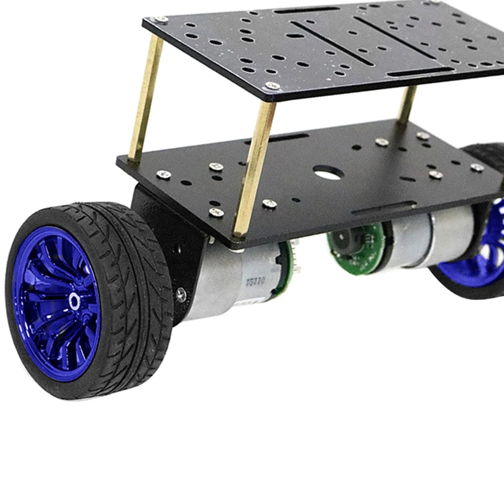 2xDouble-deck 2 W Robot Car Chassis DIY Kits Intelligent Engine Arduino Blue