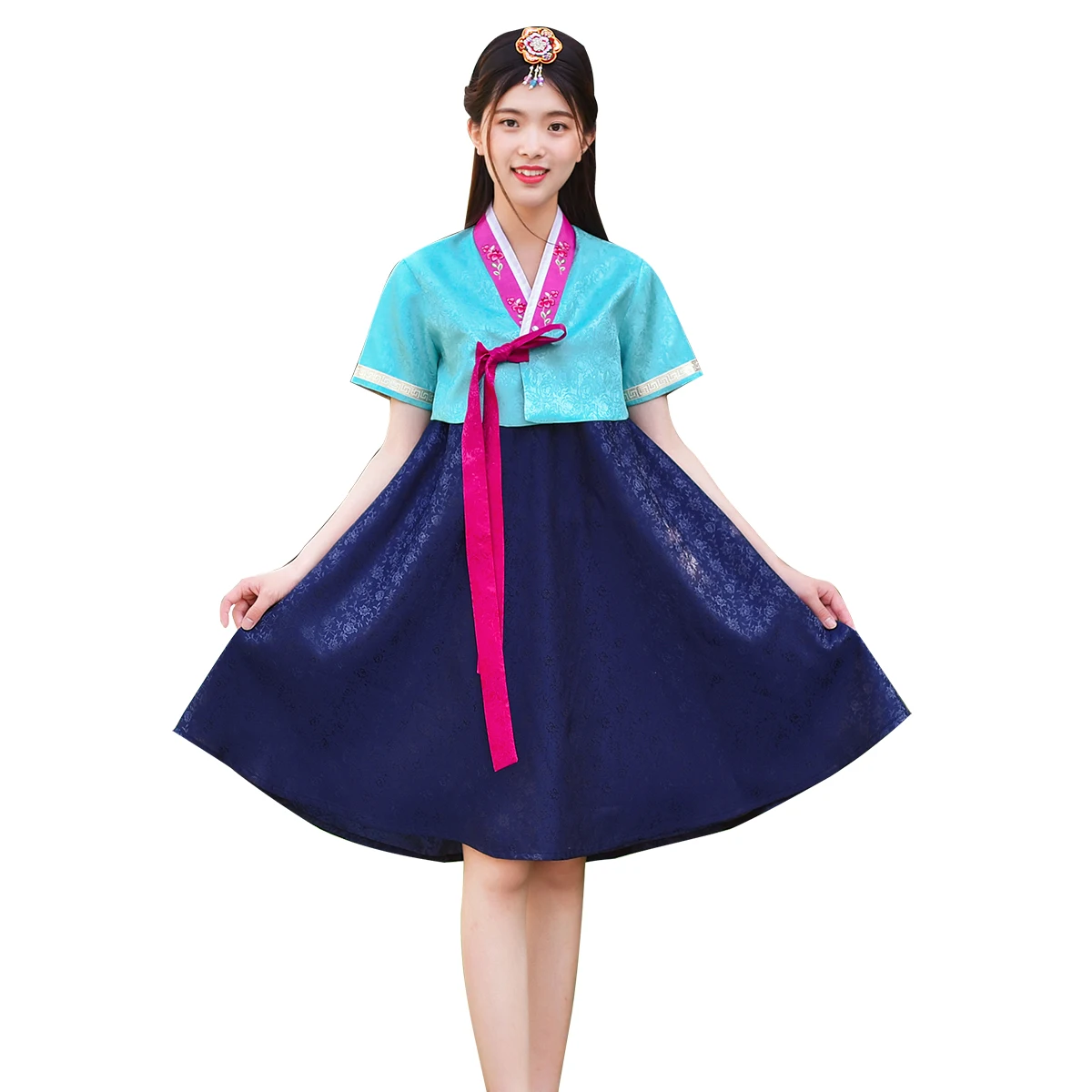 Национальный сценический наряд костюм миноритарных ханбок корейская традиционная вышивка костюм ханбок корейская традиционная одежда - Цвет: color5