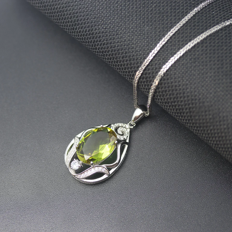Bolai 5.3ct color change sultanit pendant necklace 925 sterling silver diaspore oval 14*10mm gemstone vintange jewelry women's