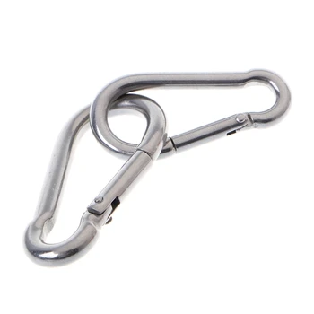 

304 Stainless Steel Spring Carabiner Snap Hook Keychain Quick Link Lock Buckle