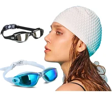 Очки для плавания Perscription близорукость для взрослых детей для женщин, с длинными волосами силиконовые колпачки набор очки для вождения мужские детские очки для плавания