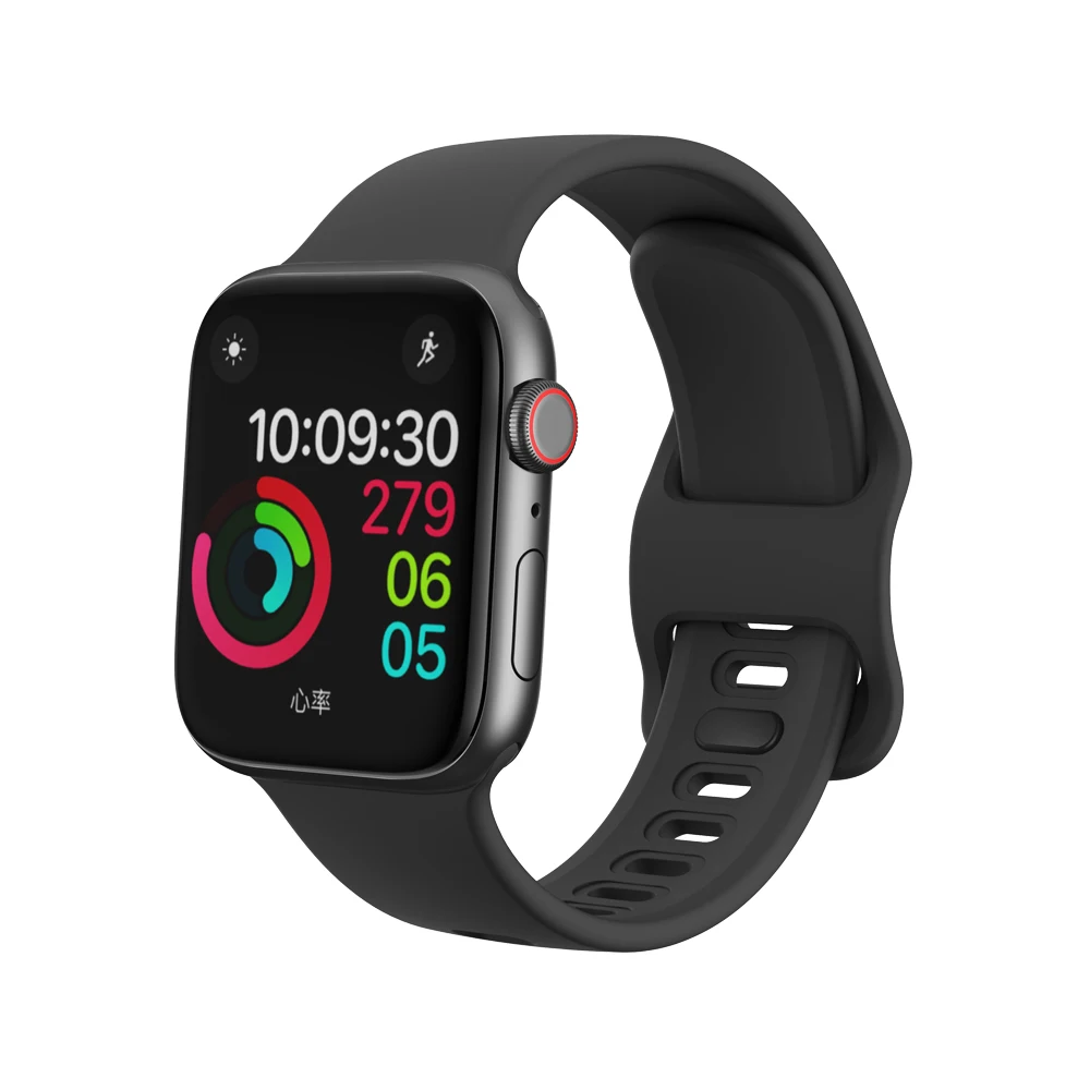 Высококачественный силиконовый спортивный мягкий браслет для Apple Watch, ремешок серии 5, 38 мм, 40 мм, 42 мм, 44 мм, ремешок для iWatch, силиконовый 2, 3, 4