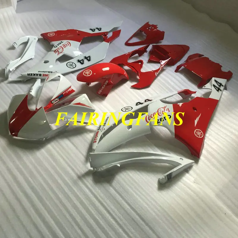 Инжекторный комплект для YAMAHA YZFR6 08 09, 10, 11, 12, 15 YZF R6 2008 2012 YZF600 белый красный Обтекатели Кузов+ подарки YM15