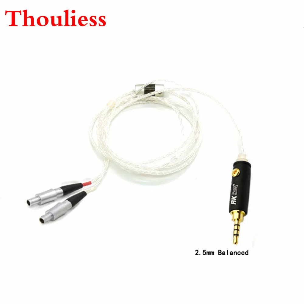 

Thouliess 1.2m Custom Made 2.5/3.5/4.4mm Balanced Silver Plated Cable 8Core Detach Cable for HD800 HD800S HD820 hd 800 Headphone