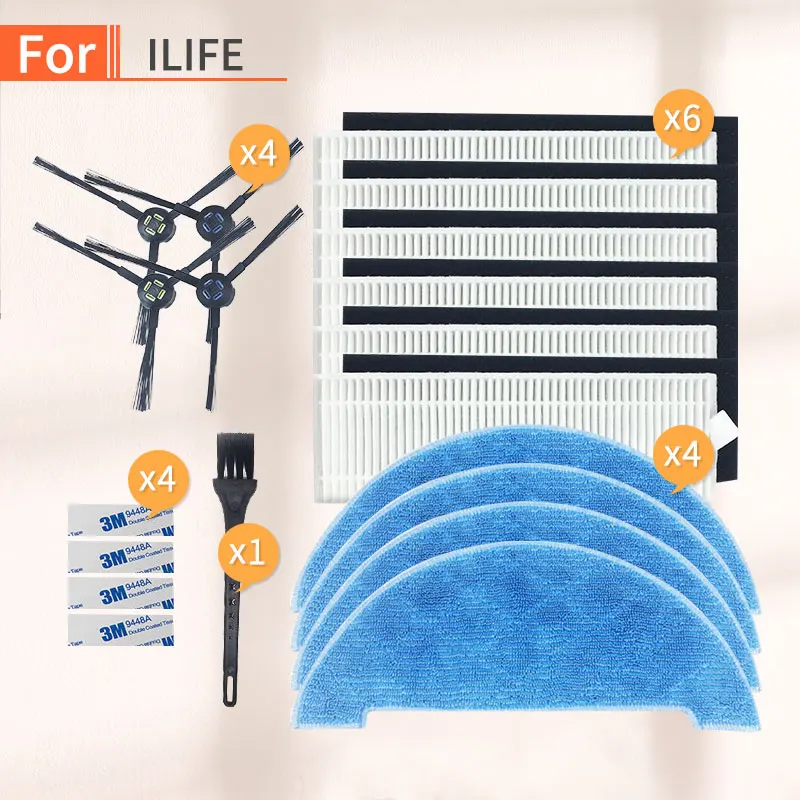 

Robot Vacuum Cleaner kit Hepa Filter Side Brush Mop Cloth Parts for Chuwi ilife X800 A7 A9 X787 X785 Accessories