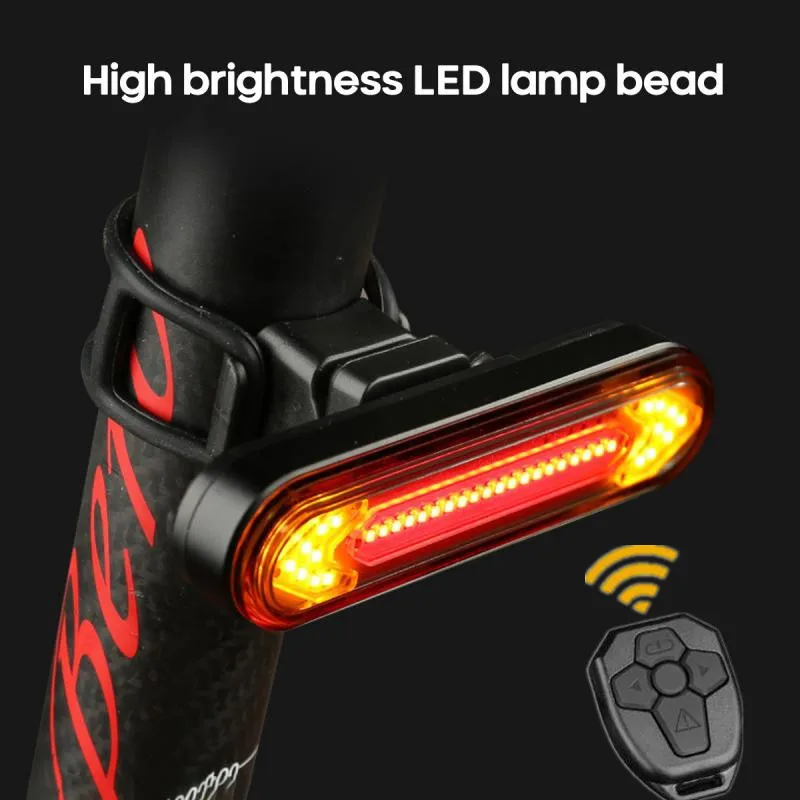 Bike Tail Light Turn Signals Wireless Remote Control Mountain USB Rechargeable Bicycle Flashing Headlight | Спорт и развлечения