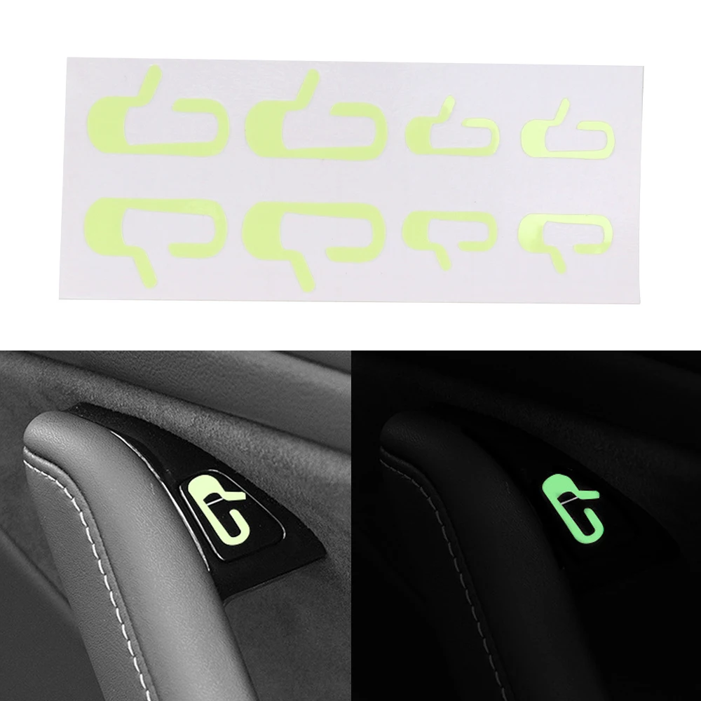 

LEEPEE 1 Set Fit For Tesla Model 3 Car Door Open Exit Sticker Decal Luminous stickers DIY Interior Decoration Car Decals