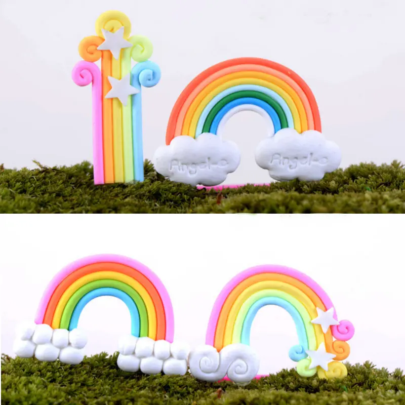 2 шт. милые облака Звезда Радуга Миниатюрный Сад для микро пейзажа Детские Волосы