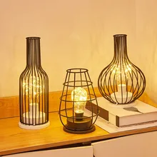 Скандинавский кованый декоративный светильник медный провод лампа спальня настольная лампа Железный фонарь