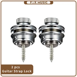 2Pcs / Set Guitar Strap Lock Sliver Straplock Button For Acoustic Electric Bass Parts Accessories New