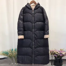 Зимняя куртка женская новая зимняя белая куртка на утином пуху Женская свободная длинная пуховая Парка женская теплая Женская пуховая куртка верхняя одежда