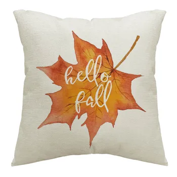 

Pillowcases Halloween Cushion Cover Autumn Maple Leaf Pattern Square Pillow Case Thanksgiving Day Decor Housse de Coussin