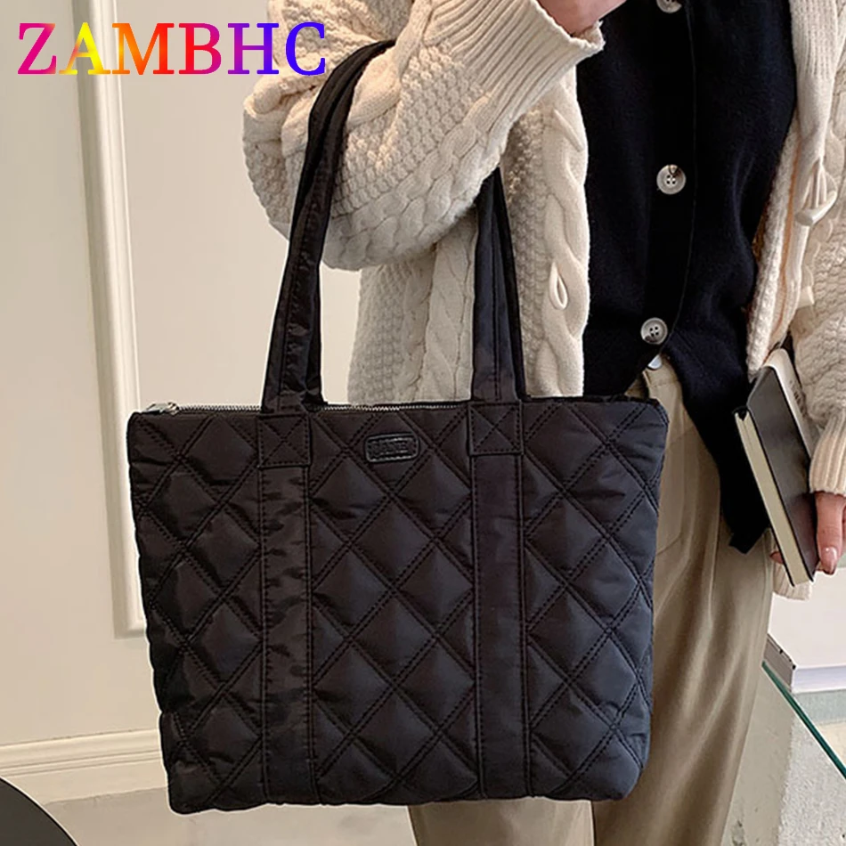 Brand Designer Women's Tote Bags 2021 Winter New Lady Shoulder Bag High  Quality Nylon Handbags Casual Large Capacity Shopper Bag - Space Bags -  AliExpress