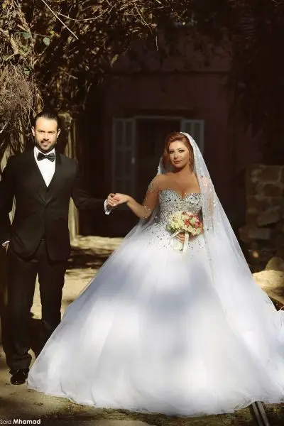 Said Mhamad бальное свадебное платье vestidos de noiva прозрачные рукава Свадебные платья с кристаллами милое Свадебная вечеринка платья