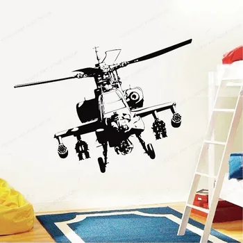 

Helicopter Wall Sticker home Bedroom Airplane wall decal Plane Army Boys Room wall decor removable art mural JH291