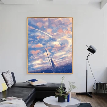 

Colorful Sky Paintings By Numbers DIY Pictures Oil Coloring By Numbers Linen Drawing By Numbers Canvas Decor New Arrivals