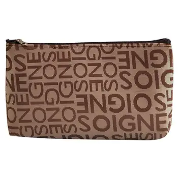 

Large Capacity Letter Printing Fashion Casual Makeup Bag Portable Letter Print Zipper Cosmetic Bag Toiletry Pouch For Travel